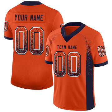 Custom Orange Navy-White Drift Fashion Football Jersey