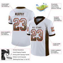 Load image into Gallery viewer, Custom White Brown-Orange Drift Fashion Football Jersey
