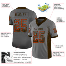 Load image into Gallery viewer, Custom Gray Brown-Orange Drift Fashion Football Jersey
