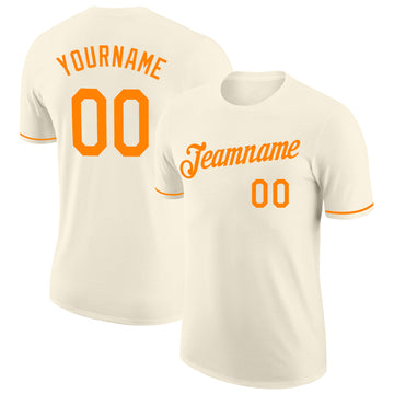 Custom Cream Bay Orange Performance T-Shirt