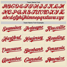 Load image into Gallery viewer, Custom Cream Red-Gray Mesh Authentic Throwback Baseball Jersey
