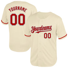 Load image into Gallery viewer, Custom Cream Red-Gray Mesh Authentic Throwback Baseball Jersey
