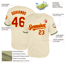 Load image into Gallery viewer, Custom Cream Red-Gold Mesh Authentic Throwback Baseball Jersey
