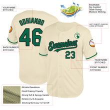 Load image into Gallery viewer, Custom Cream Kelly Green-Black Mesh Authentic Throwback Baseball Jersey
