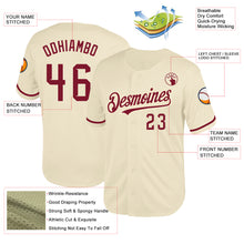 Load image into Gallery viewer, Custom Cream Crimson Mesh Authentic Throwback Baseball Jersey
