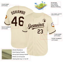 Load image into Gallery viewer, Custom Cream Brown Mesh Authentic Throwback Baseball Jersey
