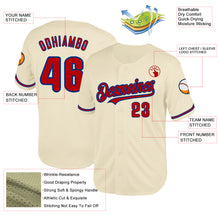 Load image into Gallery viewer, Custom Cream Red-Royal Mesh Authentic Throwback Baseball Jersey
