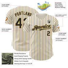 Load image into Gallery viewer, Custom Cream (Black Old Gold Pinstripe) Black-Old Gold Authentic Baseball Jersey
