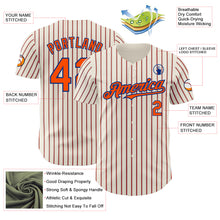 Load image into Gallery viewer, Custom Cream (Royal Orange Pinstripe) Orange-Royal Authentic Baseball Jersey
