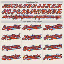 Load image into Gallery viewer, Custom Cream (Royal Orange Pinstripe) Orange-Royal Authentic Baseball Jersey
