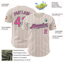 Load image into Gallery viewer, Custom Cream (Kelly Green Pink Pinstripe) Pink-Kelly Green Authentic Baseball Jersey
