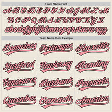 Load image into Gallery viewer, Custom Cream Medium Pink-Black Authentic Baseball Jersey
