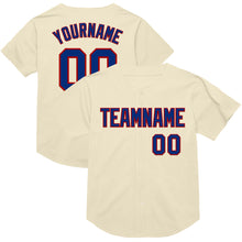 Load image into Gallery viewer, Custom Cream Royal-Red Mesh Authentic Throwback Baseball Jersey
