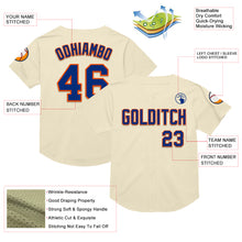 Load image into Gallery viewer, Custom Cream Royal-Orange Mesh Authentic Throwback Baseball Jersey

