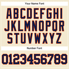 Load image into Gallery viewer, Custom Cream Navy-Orange Mesh Authentic Throwback Baseball Jersey

