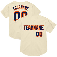 Load image into Gallery viewer, Custom Cream Navy-Orange Mesh Authentic Throwback Baseball Jersey
