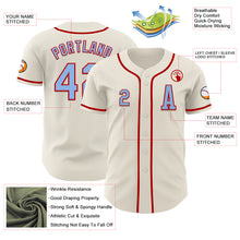 Load image into Gallery viewer, Custom Cream Light Blue-Red Authentic Baseball Jersey
