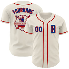 Load image into Gallery viewer, Custom Cream Royal-Red Authentic Baseball Jersey
