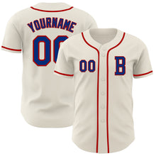 Load image into Gallery viewer, Custom Cream Royal-Red Authentic Baseball Jersey
