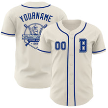 Load image into Gallery viewer, Custom Cream Royal Authentic Baseball Jersey
