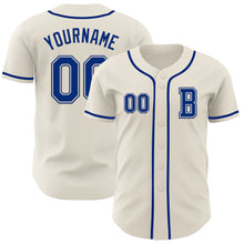 Load image into Gallery viewer, Custom Cream Royal Authentic Baseball Jersey

