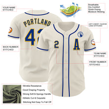 Load image into Gallery viewer, Custom Cream Royal-Gold Authentic Baseball Jersey
