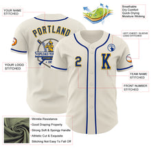 Load image into Gallery viewer, Custom Cream Royal-Gold Authentic Baseball Jersey
