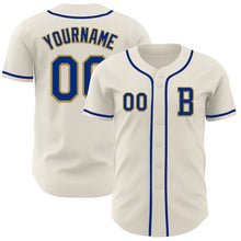 Load image into Gallery viewer, Custom Cream Royal-Old Gold Authentic Baseball Jersey
