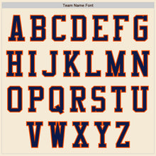 Load image into Gallery viewer, Custom Cream Navy-Orange Authentic Baseball Jersey
