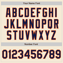 Load image into Gallery viewer, Custom Cream Navy-Orange Authentic Baseball Jersey
