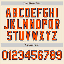 Load image into Gallery viewer, Custom Cream Orange-Navy Authentic Baseball Jersey
