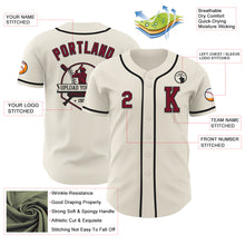 Load image into Gallery viewer, Custom Cream Crimson-Black Authentic Baseball Jersey
