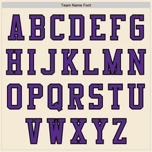 Load image into Gallery viewer, Custom Cream Purple-Black Authentic Baseball Jersey
