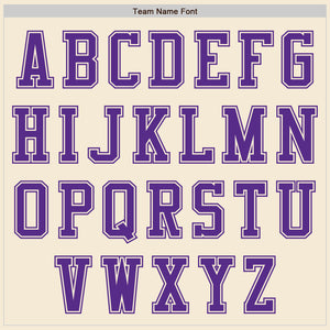 Custom Cream Purple Authentic Baseball Jersey