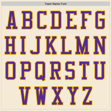 Load image into Gallery viewer, Custom Cream Purple-Gold Authentic Baseball Jersey
