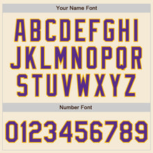 Load image into Gallery viewer, Custom Cream Purple-Gold Authentic Baseball Jersey
