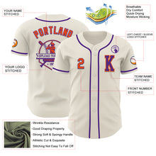 Load image into Gallery viewer, Custom Cream Orange-Purple Authentic Baseball Jersey
