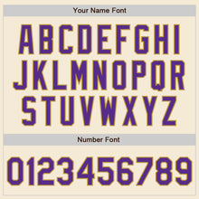 Load image into Gallery viewer, Custom Cream Purple-Old Gold Authentic Baseball Jersey
