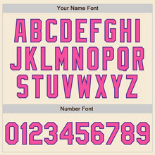 Load image into Gallery viewer, Custom Cream Pink-Purple Authentic Baseball Jersey
