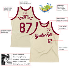 Load image into Gallery viewer, Custom Cream Maroon Authentic Throwback Basketball Jersey
