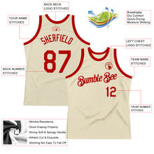 Load image into Gallery viewer, Custom Cream Red Authentic Throwback Basketball Jersey
