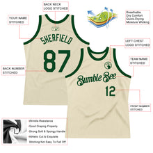 Load image into Gallery viewer, Custom Cream Green Authentic Throwback Basketball Jersey
