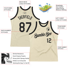 Load image into Gallery viewer, Custom Cream Black Authentic Throwback Basketball Jersey
