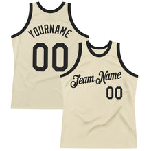 Load image into Gallery viewer, Custom Cream Black Authentic Throwback Basketball Jersey
