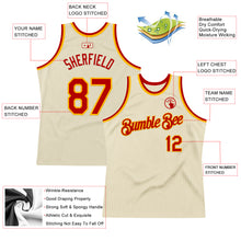 Load image into Gallery viewer, Custom Cream Red-Gold Authentic Throwback Basketball Jersey
