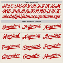 Load image into Gallery viewer, Custom Cream Red Authentic Baseball Jersey
