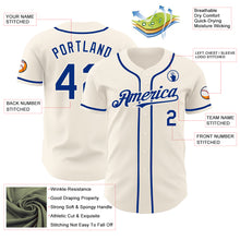 Load image into Gallery viewer, Custom Cream Royal Authentic Baseball Jersey
