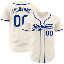Load image into Gallery viewer, Custom Cream Royal Authentic Baseball Jersey
