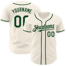 Load image into Gallery viewer, Custom Cream Green Authentic Baseball Jersey
