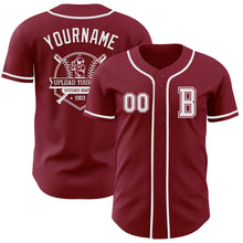 Load image into Gallery viewer, Custom Crimson White Authentic Baseball Jersey
